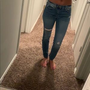 Sneak peek distressed jeans